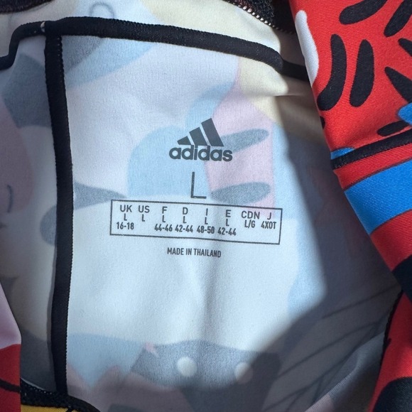 Adidas Womens Graphic Print High Waisted Leggings Multicolor Tiger Pop Art Large - Picture 5 of 8